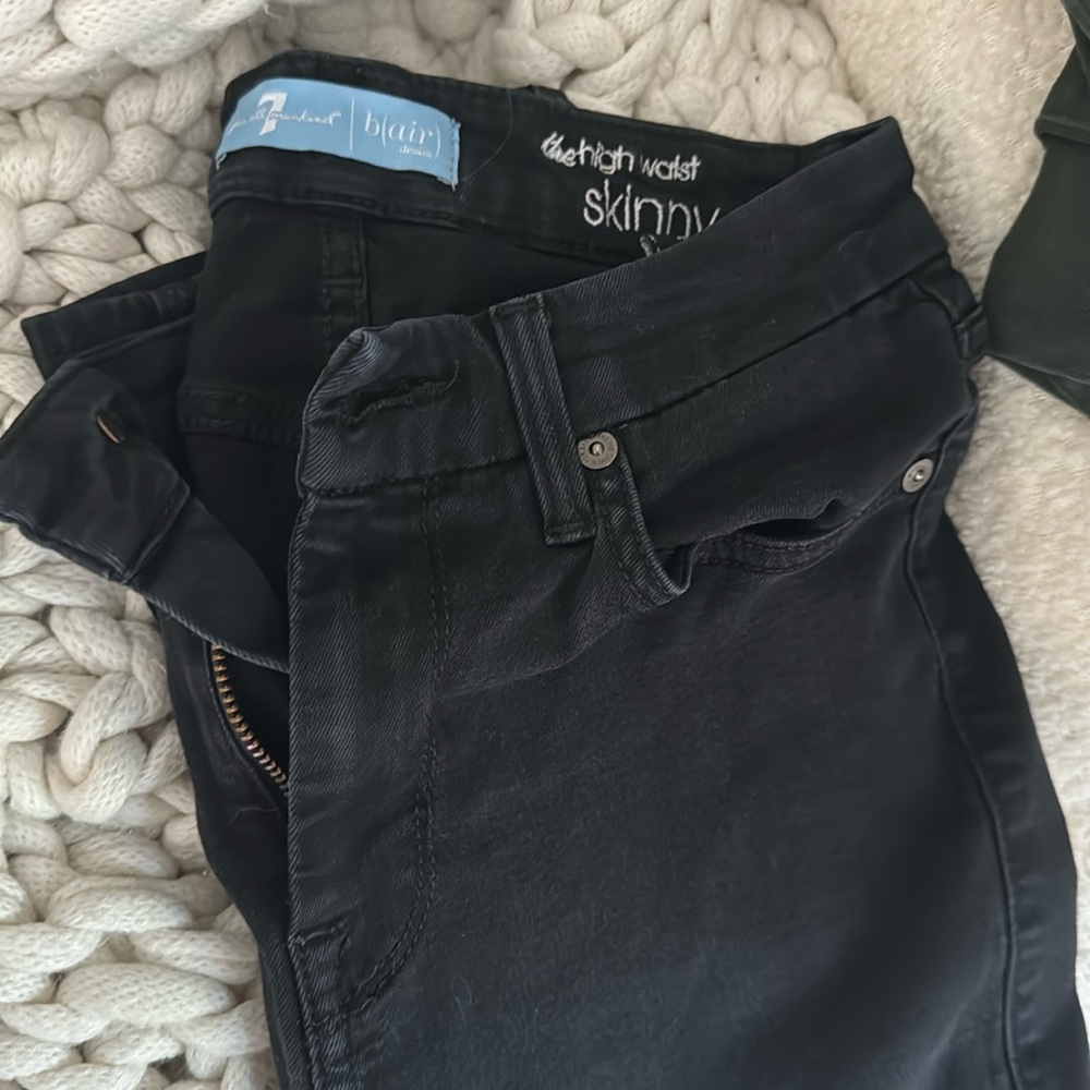 7 for all mankind black highwaist skinny jeans